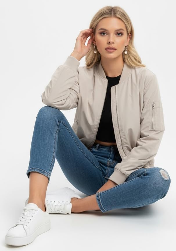 ToBeInStyle Women's Oversized Fully Lined Bomber Jacket with Pockets - Image 7