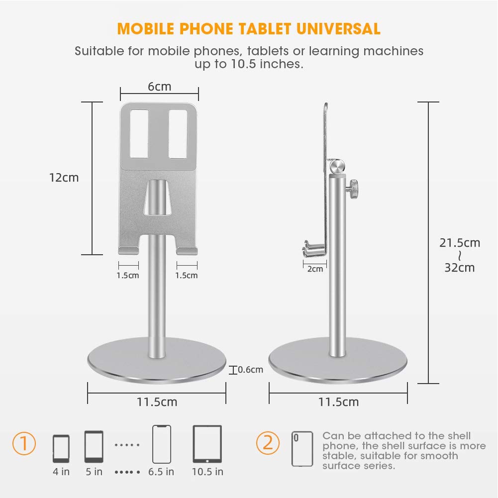 Regulowany stojak na telefon komórkowy, uniwersalny uchwyt na telefon komórkowy, akcesoria na biurko komputerowe, uchwyt na telefon stołowy do telefonów, tabletów