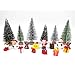 EMiEN 19 Pieces Christmas Miniature Ornament Kits Set for DIY Fairy Garden Dollhouse Decoration,Santa,Christmas Trees,Small Bear,Snowman, Red Socks,Gift Bags,Star for Children