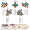 HONMOK Autumn Crafts For Kids, 12 Pack Maple Leaf Wind Chime Painting