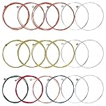 Guitar Strings, 3 Sets of 6 Acoustic Guitar Strings Replacement Steel String for Acoustic Guitar (1 Brass, 1 Copper and 1 Multicolor Set)