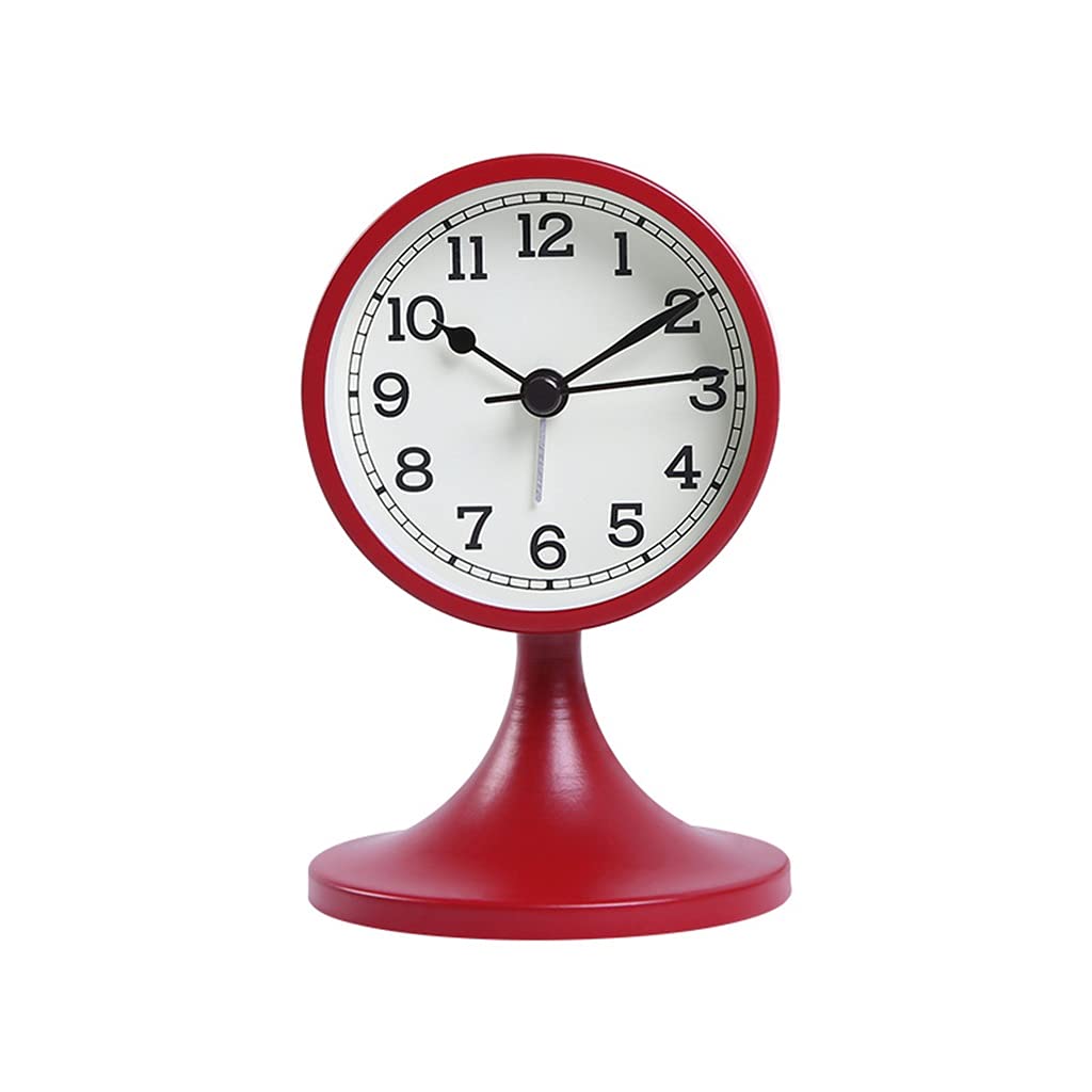 Reloj Despertador silencioso de Metal Antiguo Mesa Dormitorio Sala Estar Estudiante clásico Retro(Blue,White)