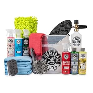 Chemical Guys HOL169 16-Piece Arsenal Builder Car Wash Kit with Foam Cannon, Bucket and (6) 16 Oz Car Care Cleaning Chemicals, Gift for Car & Truck Lovers, Dads and DIYers (Works W/Pressure Washers)