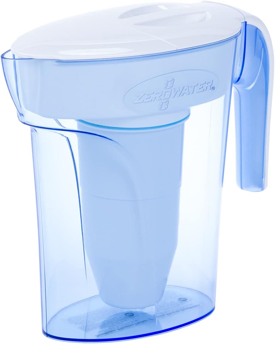 ZeroWater 7-Cup 5-Stage Water Filter Pitcher 0 TDS for Improved Tap Water Taste - IAPMO Certified to Reduce Lead, Chromium, and PFOA/PFOS