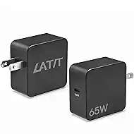 LATIT 65W USB C Charger, One-Port GaN USB-C Wall Charger Block for LATIT Jump Starters, 65W Type C PD Fast Charging Adapter Compatible with Phones, Laptops, Tablets, Heated Devices, Desk Steam