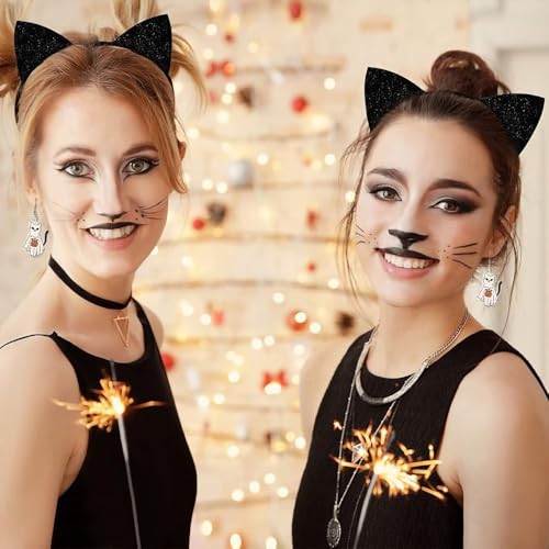 Halloween Cute Ghost Cat Pumpkin Earrings for Women Halloween Acrylic Earrings Halloween Party Jewelry Gifts4