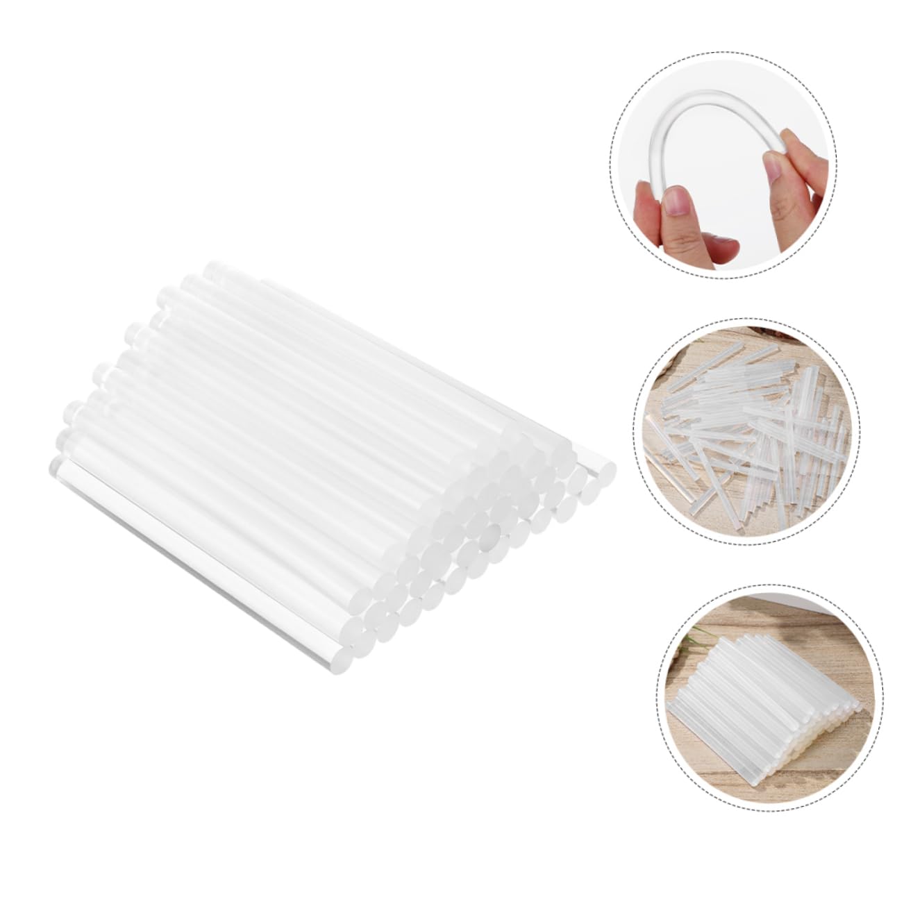 Bâton de Colle Thermofusible Blanc, Lot de 100 Pièces pour Bricolage