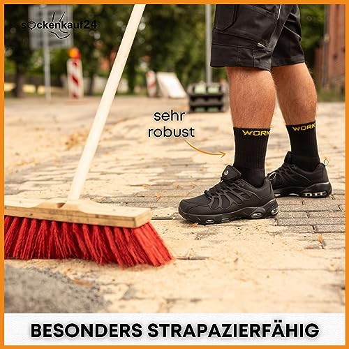 sockenkauf24 Arbeitssocken Herren WORK 10200 (Schwarz 20 Paar 43-46)