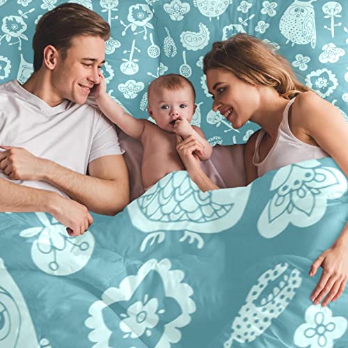 Duvet Covers Set Twin Owls And Florals - Soft And Breathable Microfiber Comforter Bedding Set With Zipper Closure For Kids Women Men, 1 Duvet Cover 2 Pillowcase #TOP5