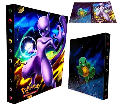 Cards Holder Binder Compatible with Pokemon, Album Compatible with Pokemon GX EX Trainer Cards, Collectible Card Albums, 30 Page - Can Hold up to 240 Cards -Mewtwo