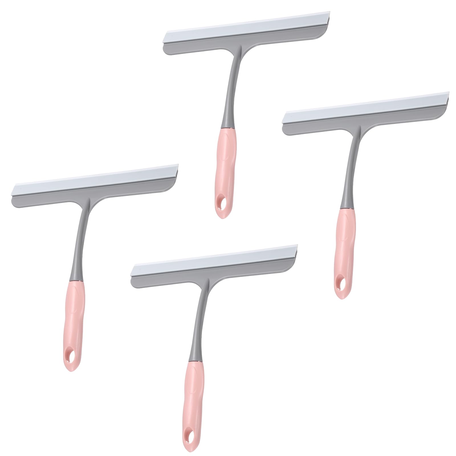 Limpiavidrios para espejos y mamparas QUARKZMAN rosa de 9 pulgadas con mango cómodo, pack de 4