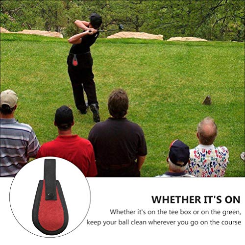 Amosfun Acessório de manutenção de bola de golfe para limpeza de bola de golfe vermelho
