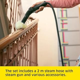 Kärcher Steam Cleaner SC 2 EasyFix, Steam pressure: 3.2bar, Heating time: 6.5min., Output: 1500 W, Cleaning performance: 75m², Tank: 1L, with EasyFix floor cleaning kit, nozzles and microfibre cover