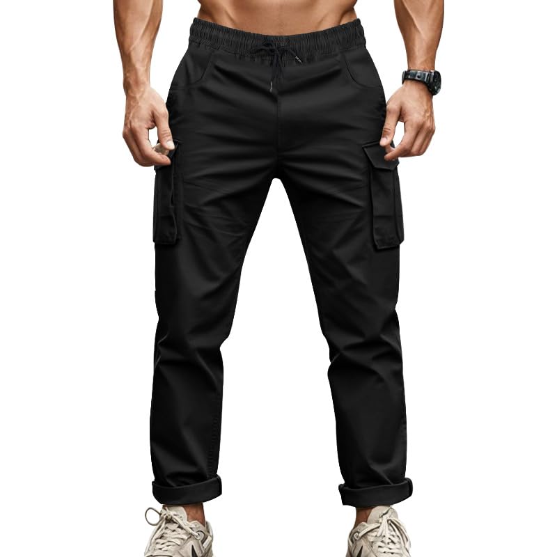 Men's Cargo Pants Military Tactical Athletic Sweatpants Pockets Drawstring Casual Baggy Joggers Outdoor Pants4