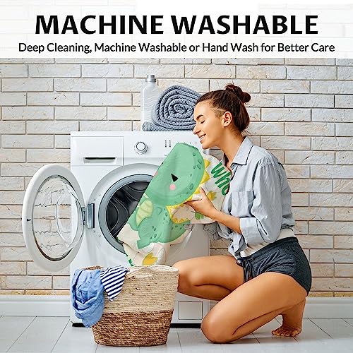 Personalized Dinosaur Blanket Gifts with Name - 30"x40" Cute Throw for Girls - Green Soft Fuzzy Blankets for Couch & Office