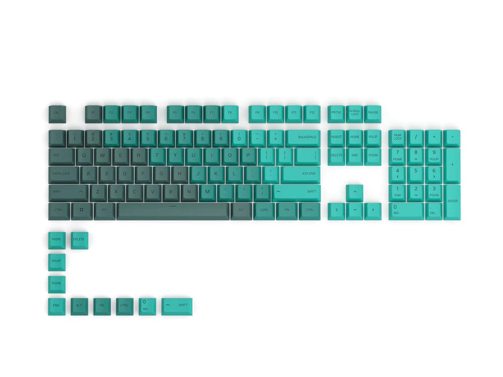 GLORIOUS Gaming 115x GPBT Keycaps - Cherry Profile, Super Durable PBT Plastic, Eye Catching Aesthetics, Superior Sound, Original Typeface, Spanish Layout - Rain Forest