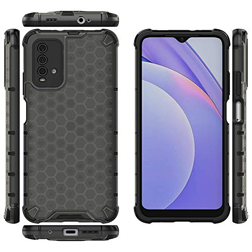 Image of Glasgow | for Mi Redmi 9 Power Honeycomb Pattern Back Case Cover for Mi Redmi 9 Power - Black