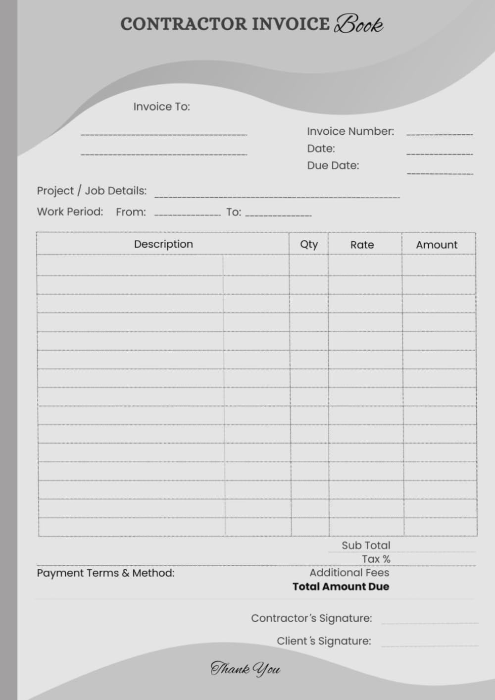 Contractor Invoice Book: for Small Businesses and Trades – Ideal for Construction, HVAC, Electrical, and Landscaping Services