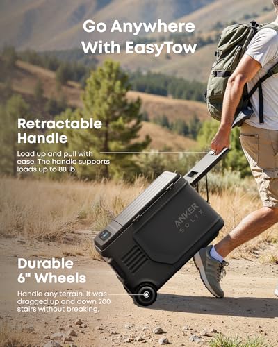 Image of Anker SOLIX EverFrost 2 23L Cooler,61 qt Car Refrigerator, Electric Cooler with 288Wh Battery, Powered by AC /DC or Solar,for Outdoor Camping, Travel, and Fishing, Fits in Trucks