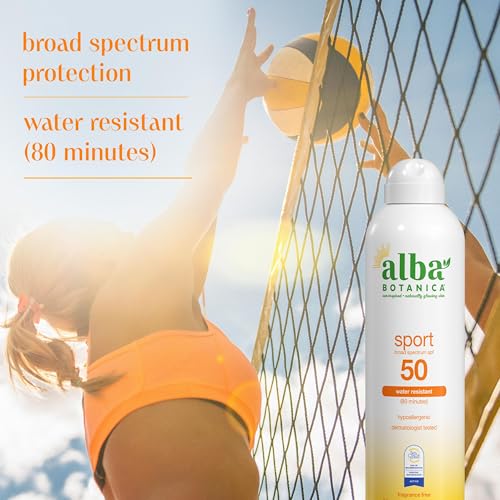 Image of Alba Botanica Sport Sunscreen Spray for Face and Body, SPF 50, 5 fl oz Bottle