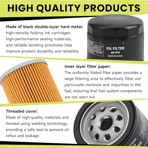 Image of (4-Pack) 49065-0721 Oil Filter Replace 49065-7007 OEM | Compatible with Kawasaki FR600V FR651V FR691V FR730V FS651V FX600V FX730V FS691V FX691V Engine