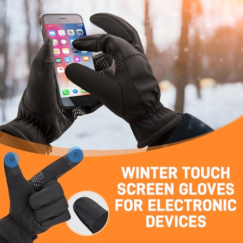 ihuan Winter Gloves for Men Women, Waterproof Warm Ski Snow Gloves Cold Weather, Thermal Touchscreen Skiing, Snowboarding, Motorcycle Running Driving Hiking Cycling Stocking Stuffers by ihuan - Image 4