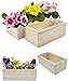 Stephans Möbelbörse 2er Set Pflanzkästen Holz Blumenkasten Balkonkasten Blumenkübel Pflanzkasten rechteckig Natur