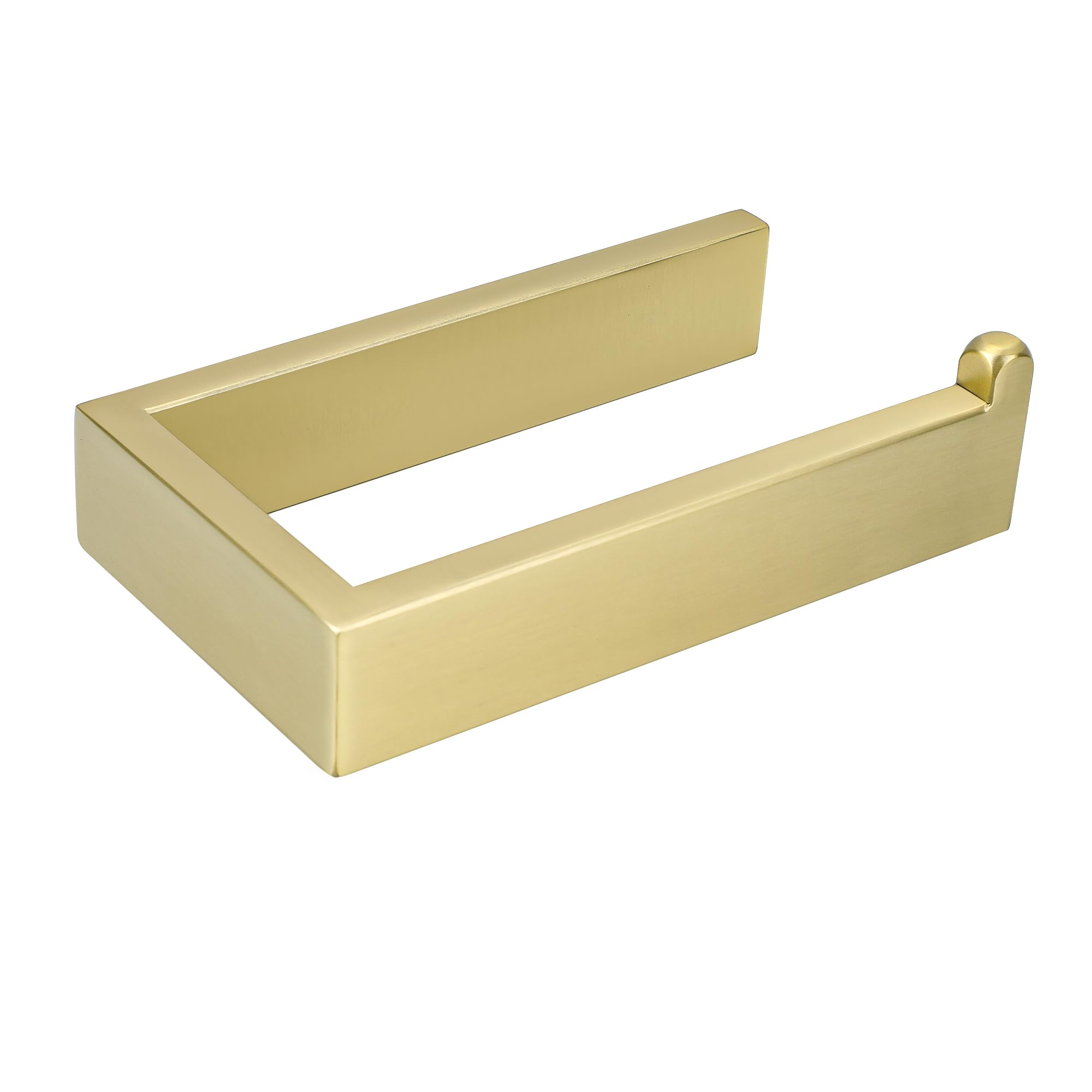 SAYAYO Toilet Roll Holder Wall Mounted Brushed Gold Toilet Paper Holder for Bathroom Kitchen SUS304 Stainless Steel Square Design