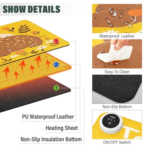 Tapis de souris chauffant en polyuréthane haute densité 80 x 33 cm