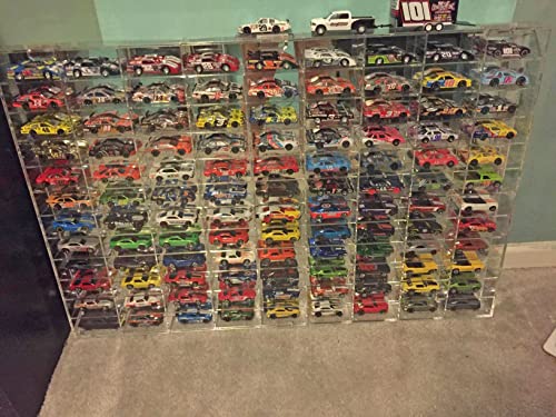 Image of DisplayGifts Acrylic 1:64 Scale Matchbox Toy Cars Wheels Display Case Wall Cabinet Rack 108 Slots, UV Protect Hot, Clear
