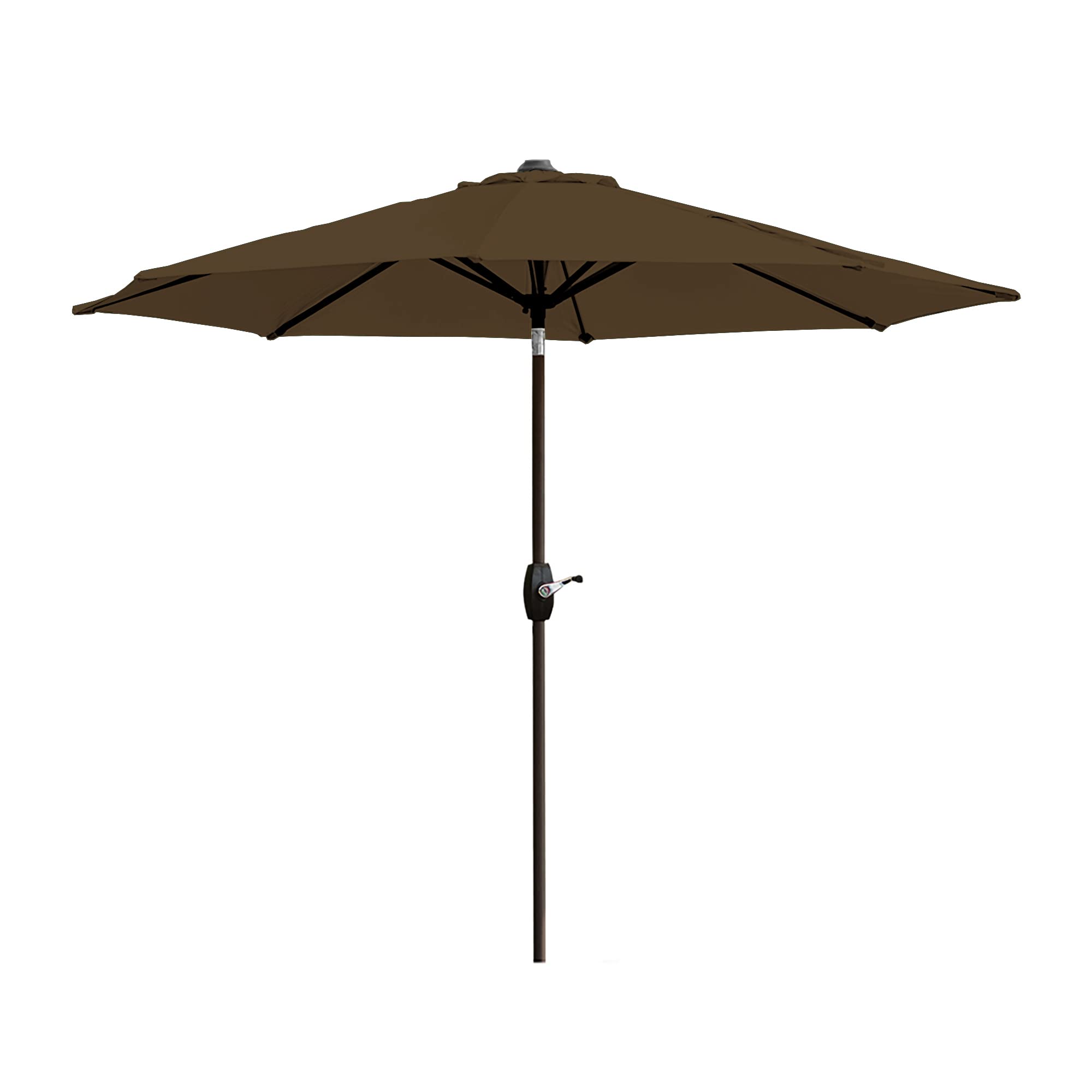 WestinTrends Paolo 9 Ft Outdoor Patio Umbrella, Patio Shade Market Table Umbrella with Push Button Tilt and Easy Open Crank, Coffee