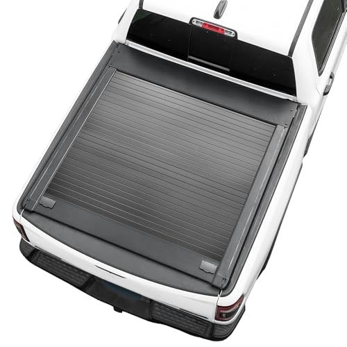 Syneticusa MR Retractable Hard Truck Bed Tonneau Cover T-Slot Rails Fits 2002-2025 Dodge Ram 1500 2500 3500 6'4