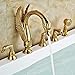 Swan Shape Bathtub Faucet Widespread Bathroom Tub Sink Mixer Tap Handles Bathroom Faucet Artistic Mixer Faucet