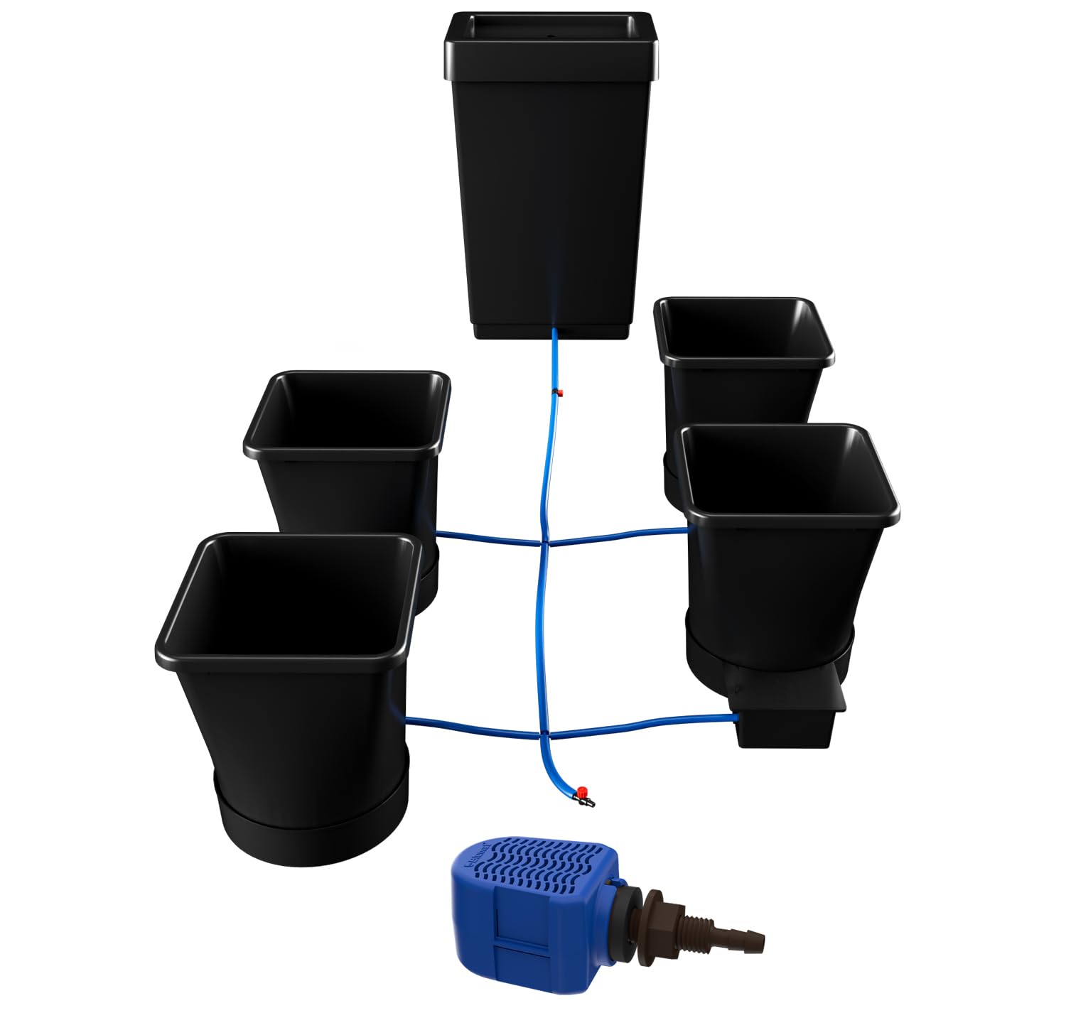 AutoPot 1Pot XL Fusion Set Bewässerungssystem, 4 Töpfe – 25 L Kunststofftopf, 47 L Tank, inkl. Blumat Wasserfilter und Hochtankanschluss