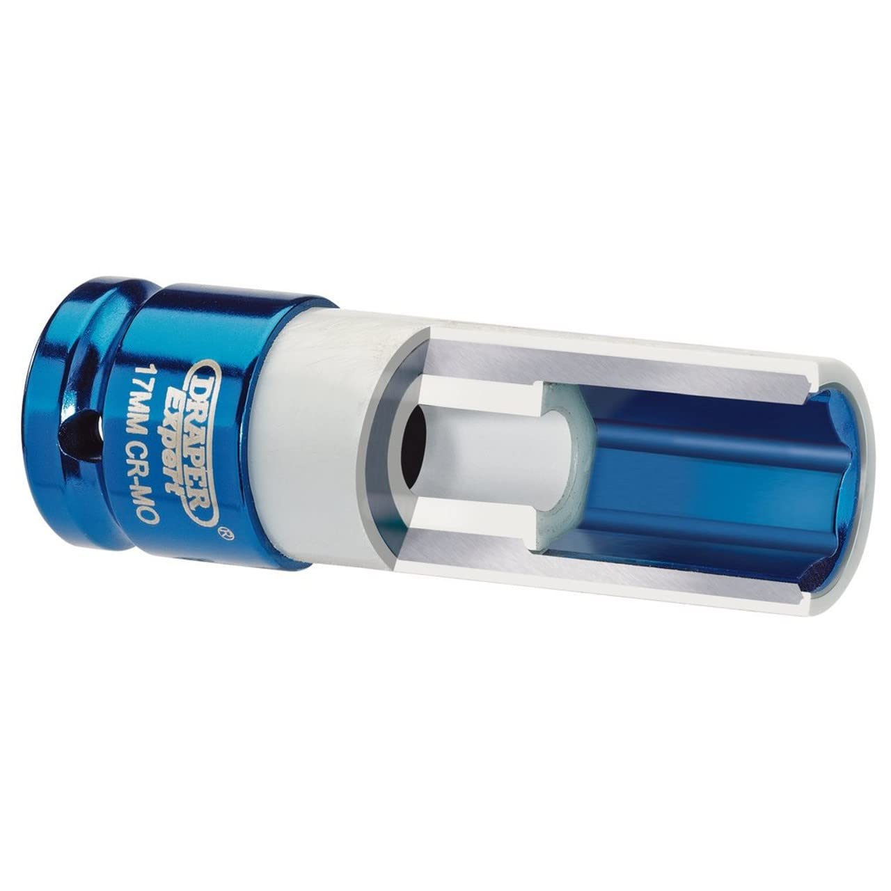 Draper 30631 ekspert Hi-Torq gniazdo na nakrętkę koła ze stopu, 17 mm, niebieskie
