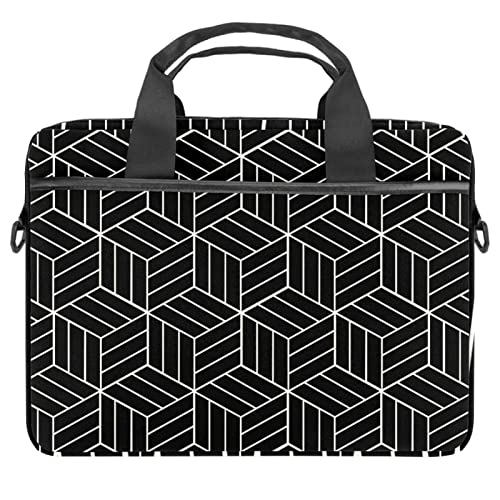 Bolso para laptop de 14 pulgadas con patrón geométrico estilo japonés multicolor
