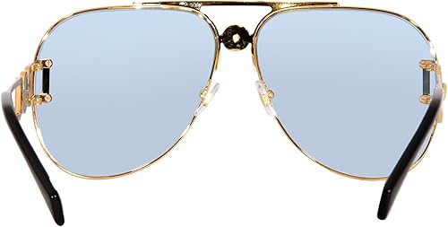 Miniatura 4 de Versace 2255 10021 Gafas de Sol DoradoNegroAzul Claro Pilot 2.480 in, Oro azul claro.