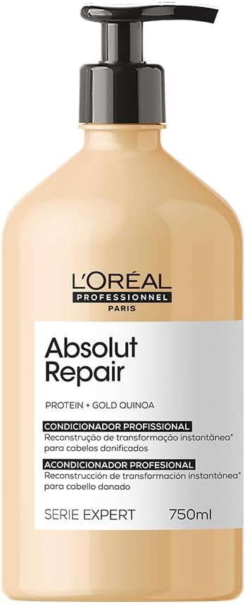 L'Oréal Professionnel Condicionador Absolut Repair, Tratamento Capilar com Proteína, Repara Danos e Promove Brilho, Com Quinoa & Proteínas, Para cabelos secos e danificados, 750ml Menor preço em L'Oréal Professionnel Condicionador Absolut Repair, Tratamento Capilar com Proteína, Repara Danos e Promove Brilho, Com Quinoa & Proteínas, Para cabelos secos e danificados, 750ml