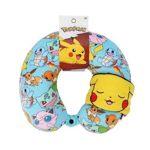 Image of Bioworld Pokemon Pikachu 2-Piece Eye Mask & Neck Pillow Travel Set
