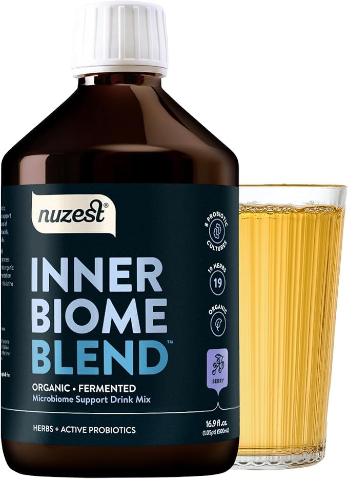 Nuzest Inner Biome Blend, Liquid Probiotic with Live Bacteria 500ml, Berry
