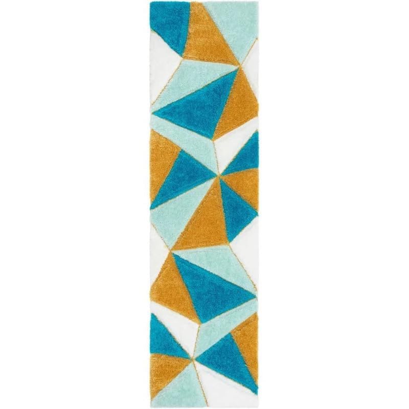 Premium Shaggy Floor Turkish Triangle Soft Fluffy Thick Micro Fibre Area Rug for Living Room Bedroom Hall Kids Room Dining Room Sofa Area Bedside Runner (Carpet 2x5 Feet)-image-1