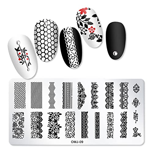 Nail Stamping Plate, Danneasy 6 Pieces Nail Stamp Nail Stencils Nail Art Template Butterfly Geometry Design Nail Supplies Manicure Stamping(Chic Series) #TOP6