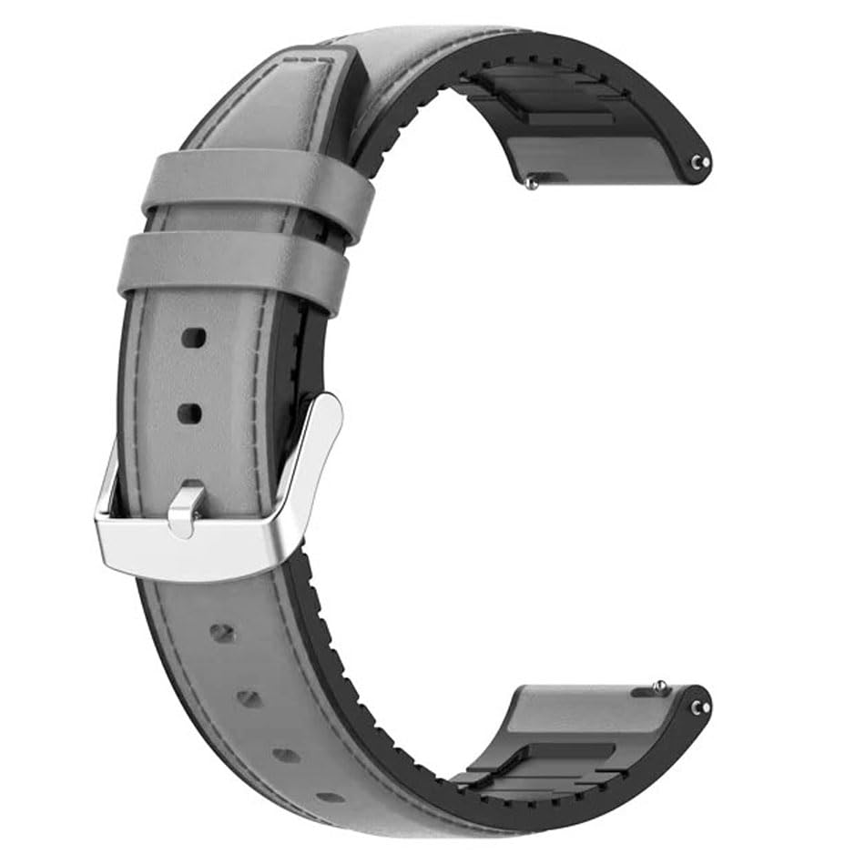 Image of AONES 20mm Watch Strap Leather Silicone Belt Compatible for Timex Analog Twhg03Smu26 Smartwatch Hook Band