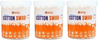 Nidy® 100% Pure Cotton Ear Buds for Daily Hygiene Soft & Gentle, Baby Care, and Makeup Removal in a Reusable Pack of 3 Jar- 300 Sticks /600 Tips-picture-50