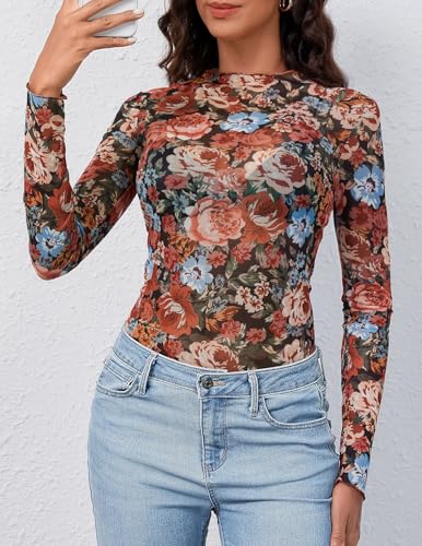 Save $5 on MEROKEETY Women's Sheer Mesh Lace Top with code GD3RSXGH - Image 2