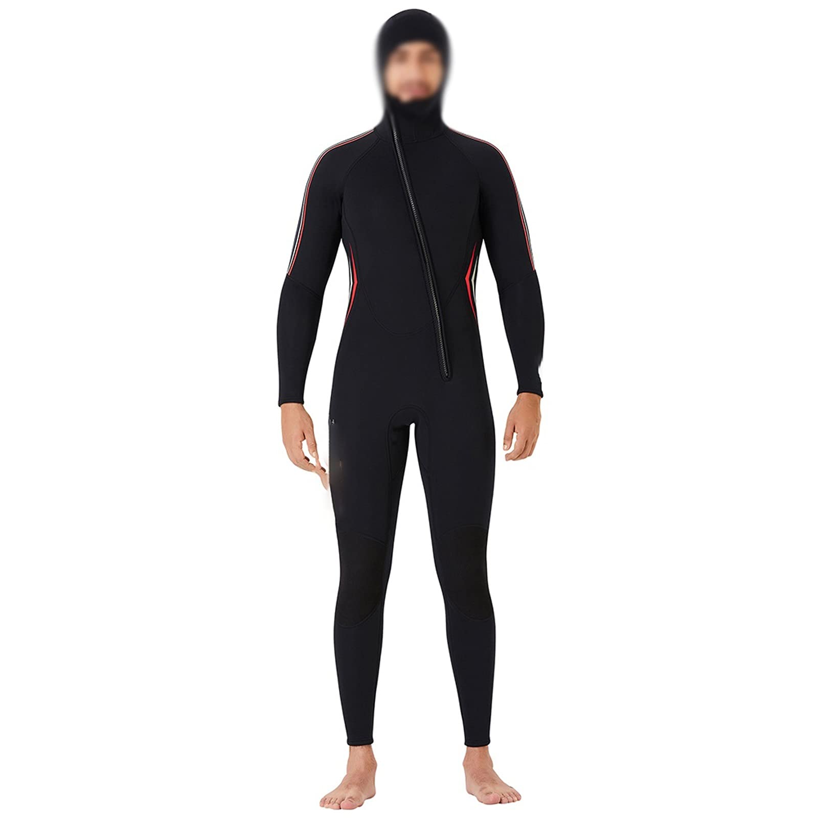 Muta umida per gli uomini Uomini Costume da bagno intero 3mm Neoprene Full Body Cappuccio Muta Protezione Termica Snorkeling Cerniera Abbigliamento