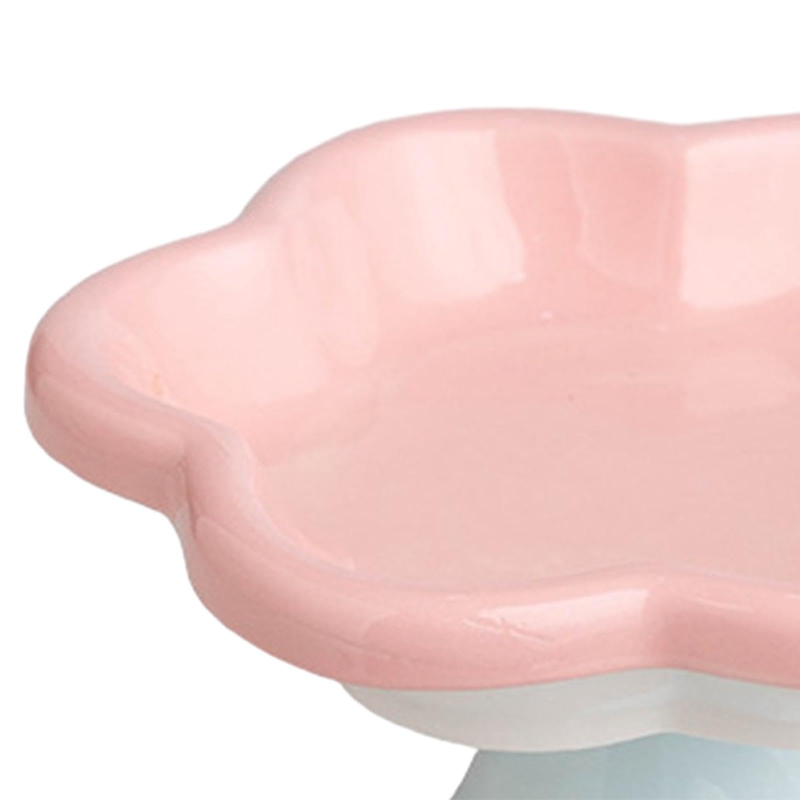 Baoblaze Flower Shaped Cat Food Dish, Cat Feeding Bowls for Medium Small Dog Pet Puppy, Pink