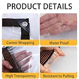 Transparent Waterproof Tarpaulin 16.4x25FT - Weatherproof & Windproof Outdoor Canopy Side Panels for Balcony Gazebo Camping Heavy-Duty Cover for All Weather Conditions - Image 3