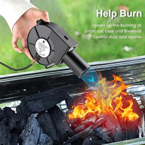 Image of DC Brushless BBQ Blower Fan, 12V, 6500 RPM, Variable Speed Control, 97mm x 33mm, with AC Adapter, Black