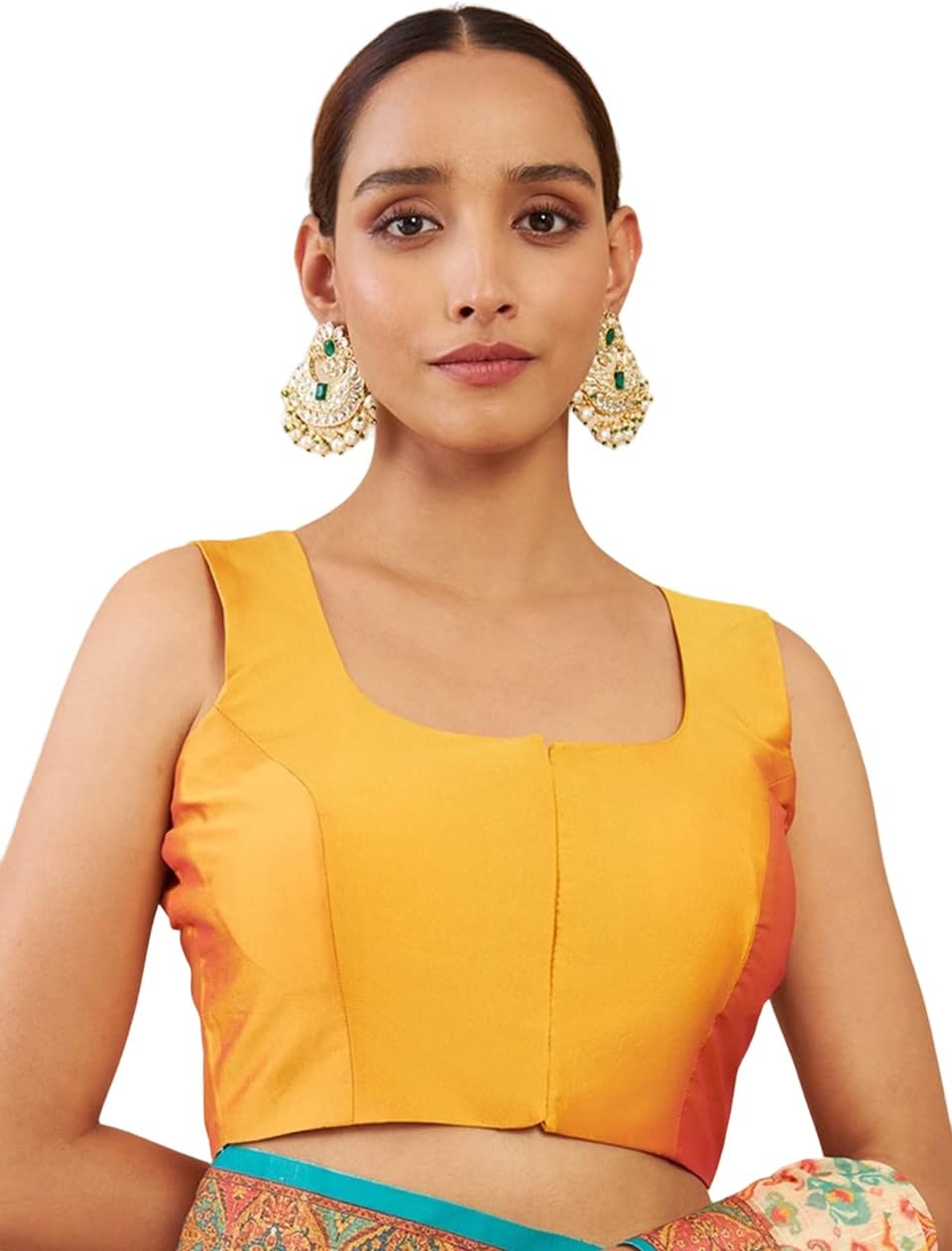 Indian Designer Party wear Art Silk Saree Blouse for Women Solid Readymade Indian Style Choli Top